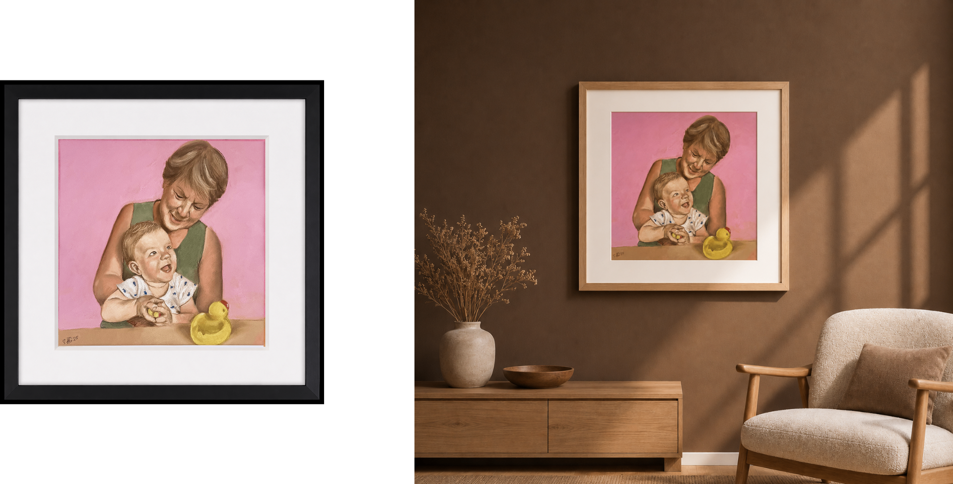 Soft pastel portrait of a mother